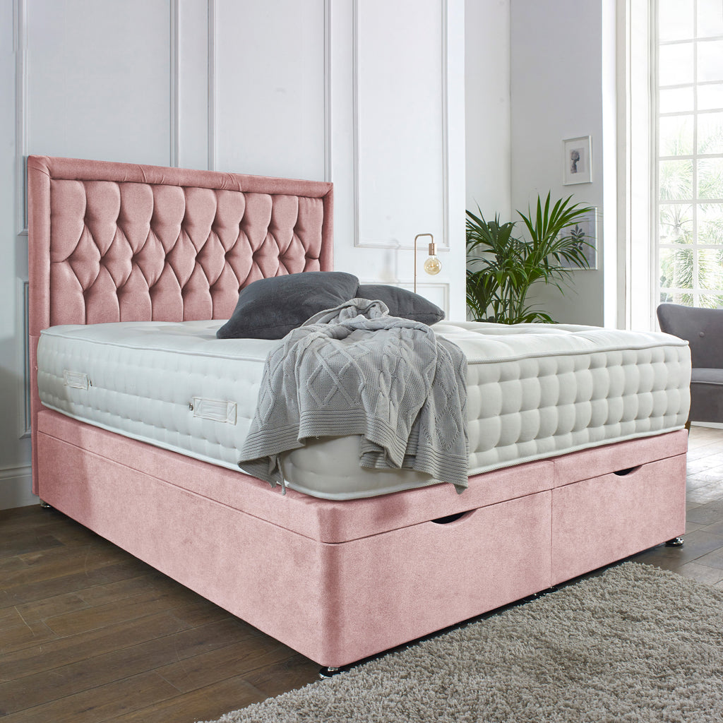 Windsor Ottoman End Lift Storage Divan Bed - Optional Headboard
