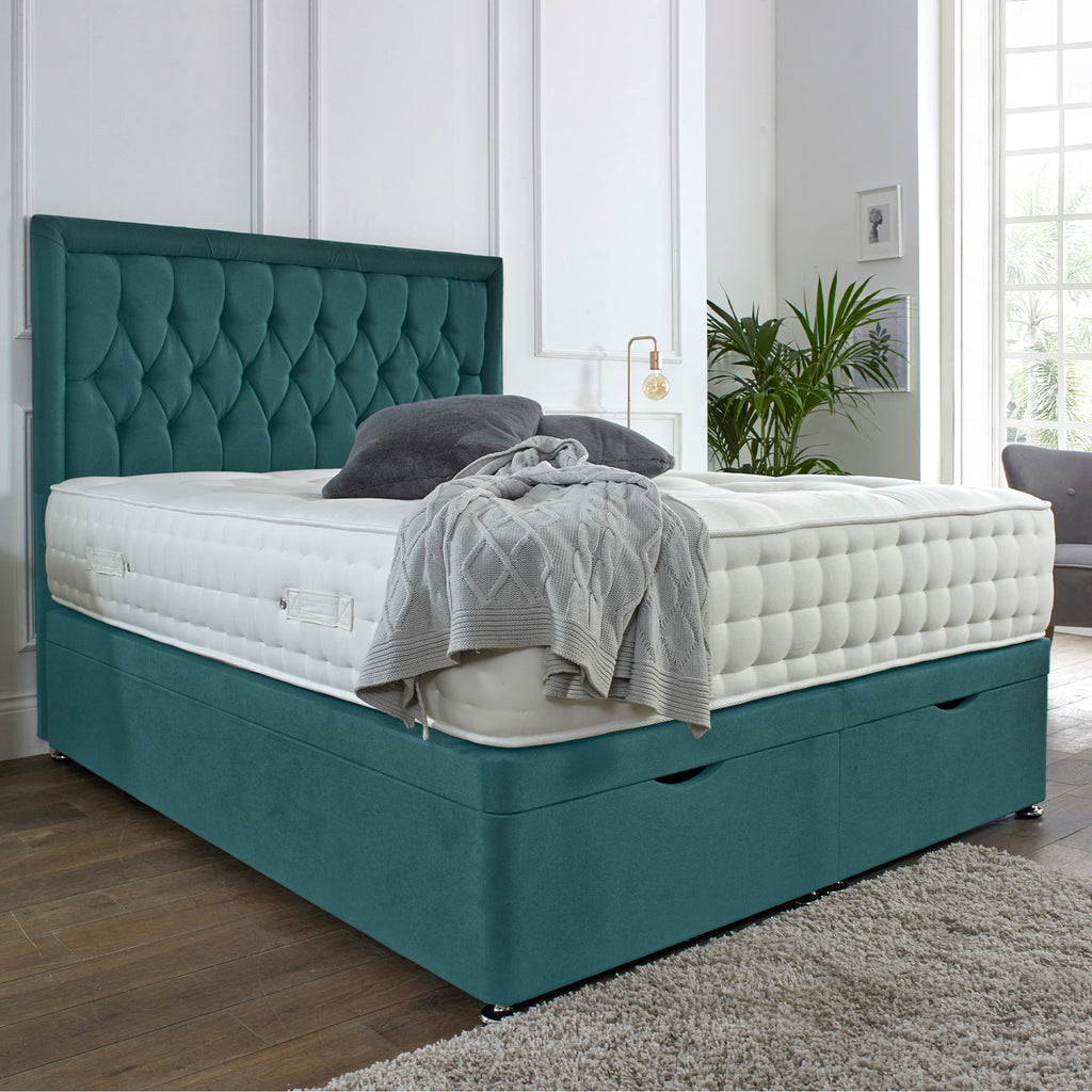 Windsor Ottoman End Lift Storage Divan Bed - Optional Headboard
